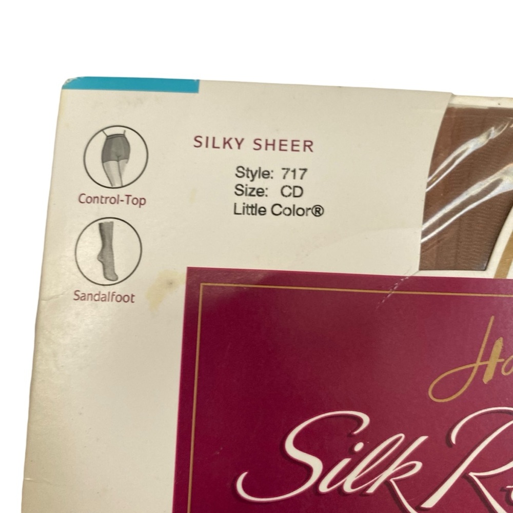 Hanes Silk Reflections Silky Sheer Pantyhose & Thigh Highs size CD vintage Lot - Picture 2 of 5